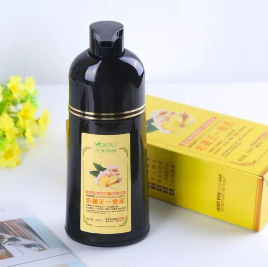 Ginger Extract Black Hair Dye Shampoo [200 Ml] | Mokeru Ginger Black Hair Shampoo