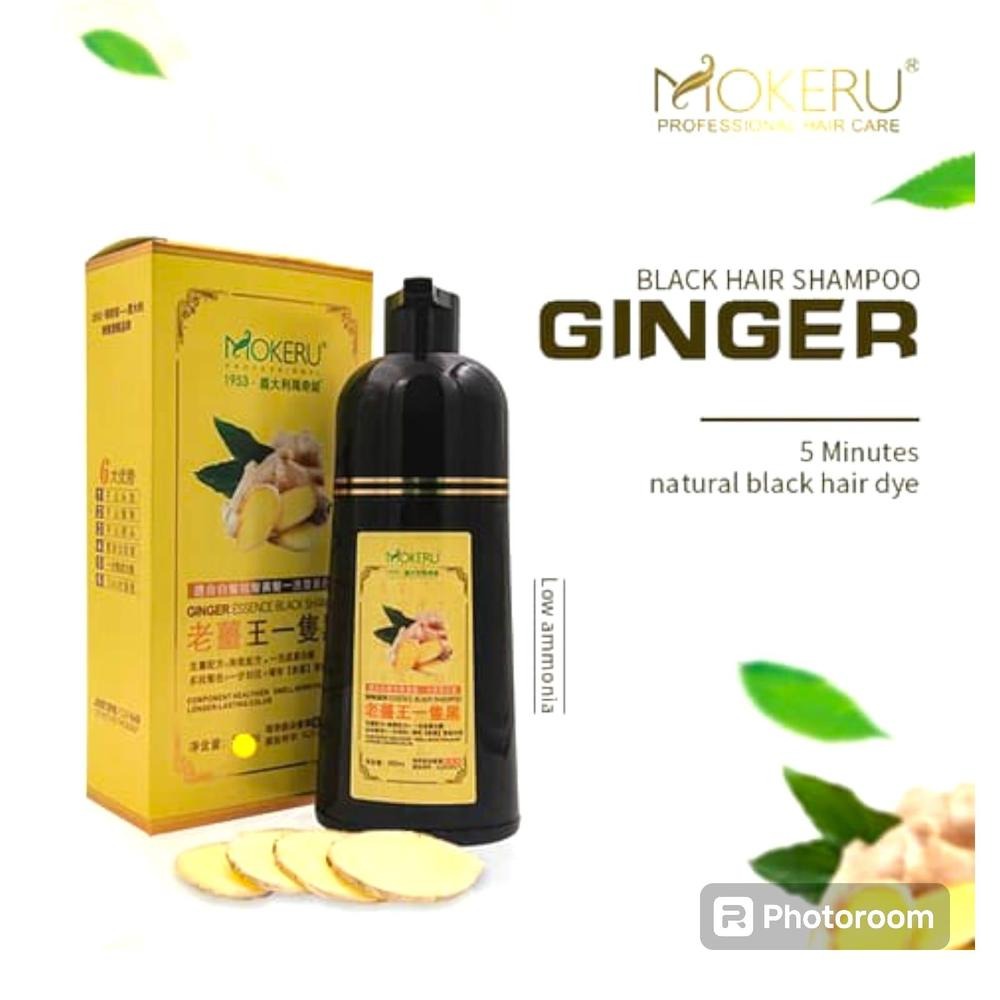 Ginger Extract Black Hair Dye Shampoo [200 Ml] | Mokeru Ginger Black Hair Shampoo